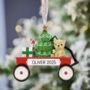 Personalised Childs First Christmas Red Wagon Decoration, thumbnail 3 of 3