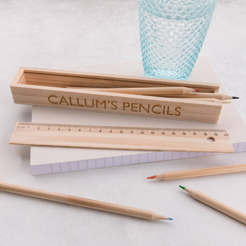 Personalised Wooden Pencil Case Box, 1 of 3