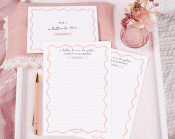 Personalised Pink Wavy 'Letter To Our Daughter As You Grow', 2 of 7