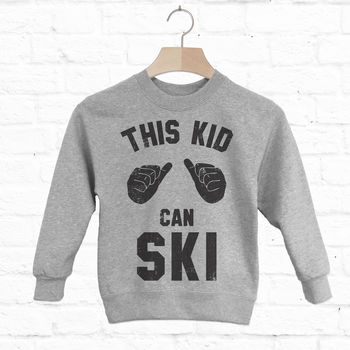This Kid Can Ski Children's Skiing Slogan Sweatshirt, 4 of 4