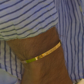 Gold Colour Personalised Cuff Bracelet, 3 of 5