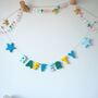 Personalised Handmade Blue And Yellow Name And Star Garland, thumbnail 1 of 4