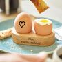Personalised Solid Oak Double Egg Cup, thumbnail 1 of 11