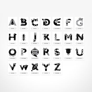 Black And White Alphabet Flash Cards, 7 of 8