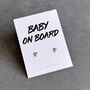 Baby On Board Sterling Silver Little Feet Earrings, thumbnail 2 of 7