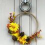 Luxury Autumn Jute Wreath With Daisies And Fir Cones, thumbnail 1 of 4