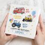 Personalised 3rd Birthday Digger Card For Boy, thumbnail 1 of 7