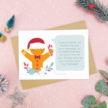 Personalised Gingerbread Man Christmas Scratch Card, 3 of 10