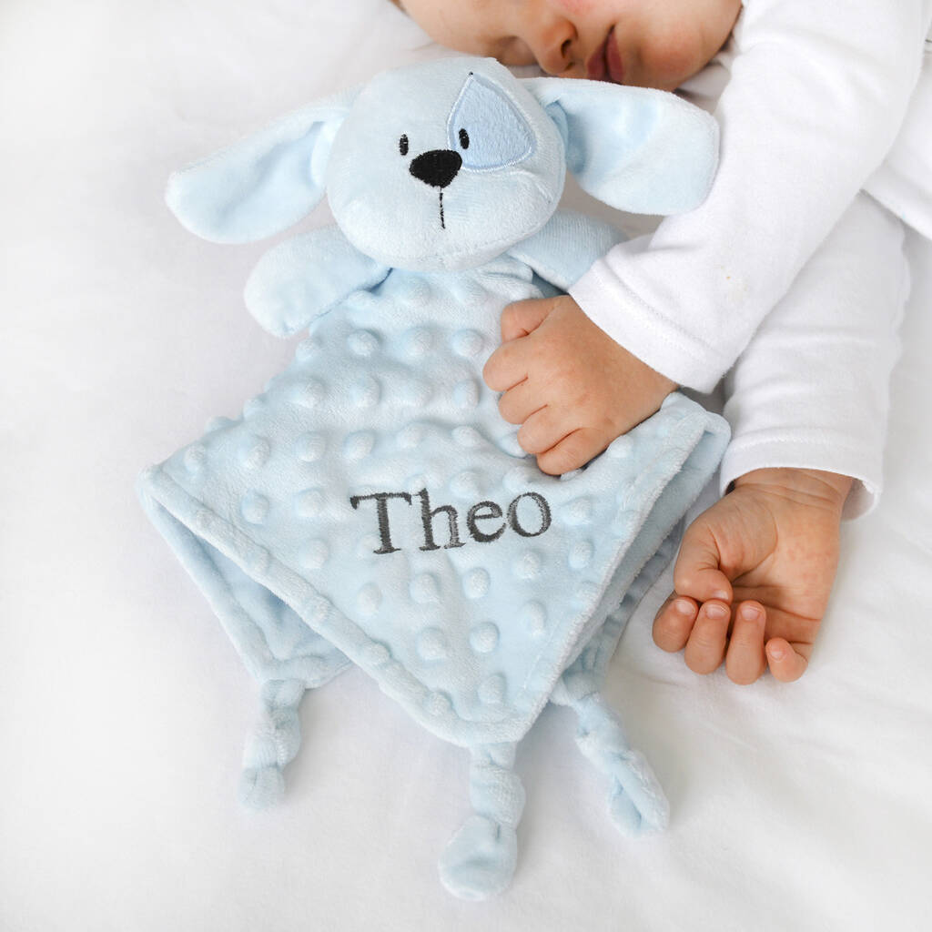 Personalised Blue Puppy Comforter And Blanket Set By A Type Of Design