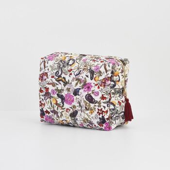 Floral Engravings Large Velvet Cosmetic Bag, 2 of 6