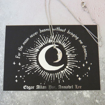 Edgar Allan Poe Moon Necklace, 3 of 4