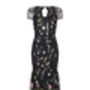 Maxi Dress In Black Meadow Flower Embroidered Lace, thumbnail 2 of 3