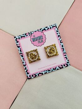 Ravioli Glitter Resin Studs / Foodie Gift / Italian Food Jewellery / Cute Statement Accessories, 4 of 5