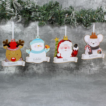 Personalised Set Of Christmas Character Decorations, 3 of 5