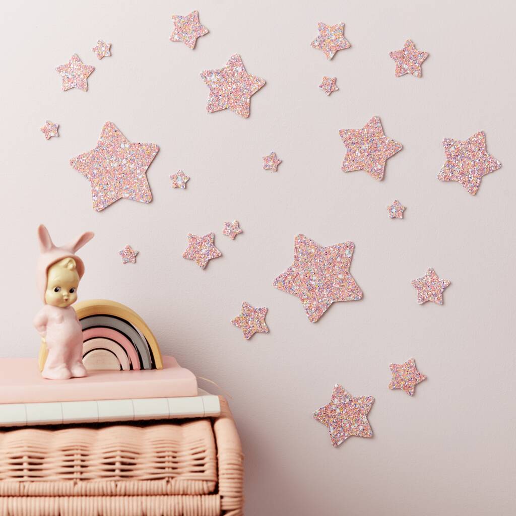 Chunky Glitter Star Wall Stickers By Little Cloud