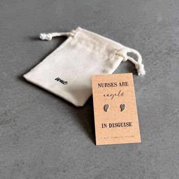 Nurses Are Angels Earrings – Sterling Silver Thank You Gift, 4 of 10