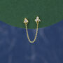 Sterling Silver Chained Earrings For Multiple Piercings. Sold As One Piece, thumbnail 6 of 11