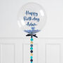 Personalised Blue Circle Confetti Bubble Balloon, thumbnail 1 of 3
