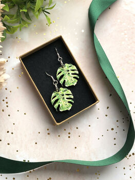 Plant Leaf Silver Plated Earrings Letterbox Gift Set, 2 of 12