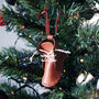 Brown And Red Mini Shoes Christmas Ornament, thumbnail 1 of 4