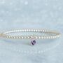 February Heart Birthstone Bracelet Sterling Silver Amethyst, thumbnail 3 of 9