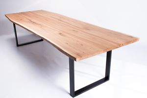 Rustic Wood Dining Table Vivente Oak Slab Dining Table With Steel Legs Room