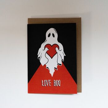 Love Boo Gothic Ghost Valentines Card, 6 of 7