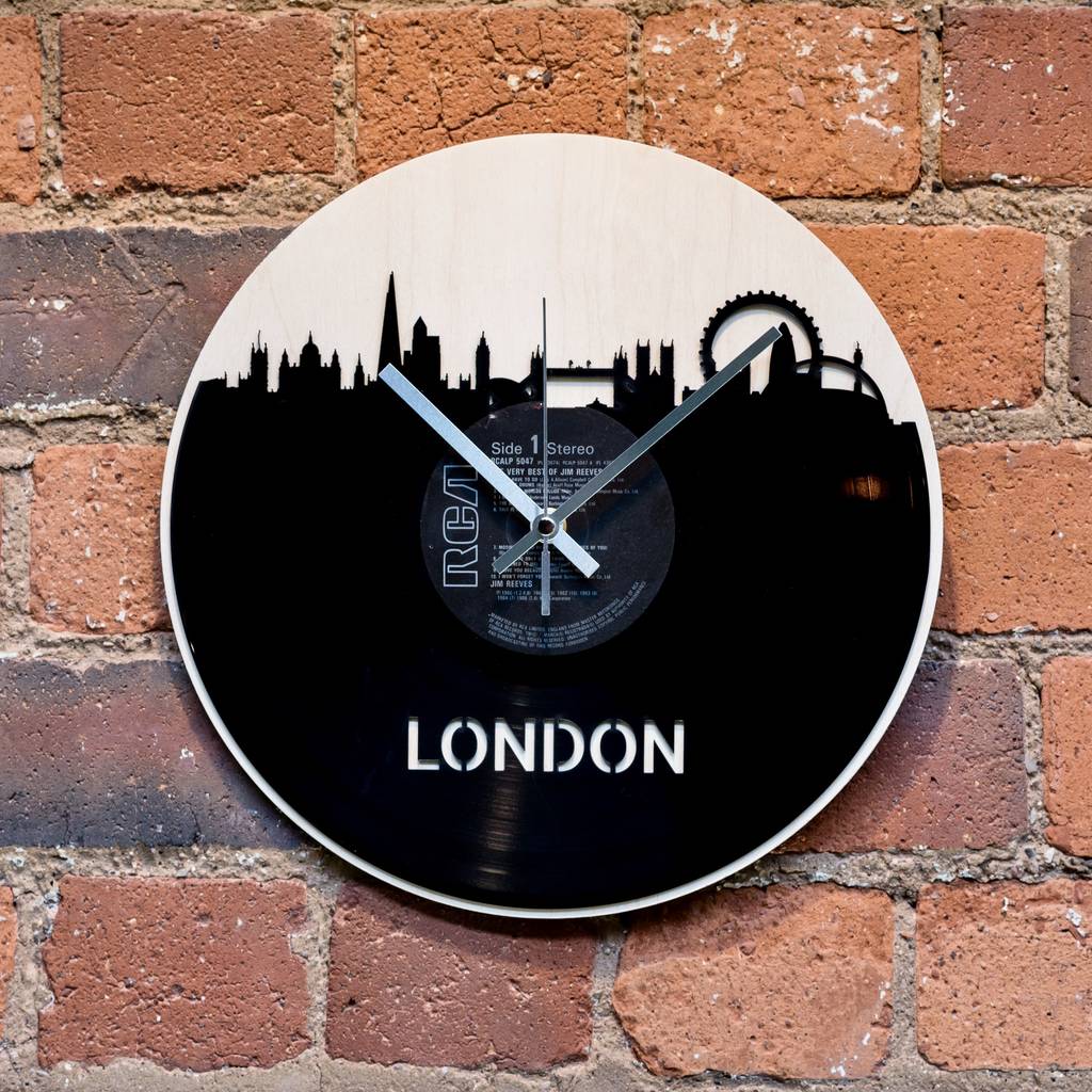 London Skyline Record Style Clock By Blue Phoenix