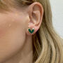 Forest Green Polymer Clay Heart Studs, thumbnail 5 of 5