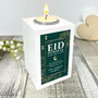 Personalised Eid Al Fitr White Tea Light Holder, thumbnail 1 of 10