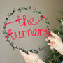 Personalised Holly Family Fairy Light Wreath, thumbnail 4 of 8