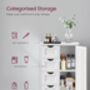 White Wooden Storage Cabinet With Four Drawers, thumbnail 2 of 11