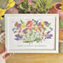 Birth And Language Of Flowers Combined Family Print, thumbnail 1 of 10