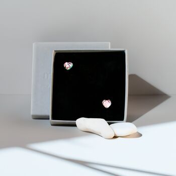 Heart Shaped Pink Stud Earrings, 5 of 9