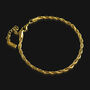 Twist Rope Chain Adjustable Bracelet, 18k Gold Plated, thumbnail 2 of 4