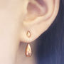 Teardrop Two Way Ear Jacket Rose Gold Plated Earrings, thumbnail 1 of 3