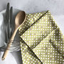 Paola Tea Towel, Green Geometric Pattern Kitchen Towel, thumbnail 1 of 2