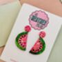 Watermelon Glittery Earrings /Sweet Best Friend Gift / Tropical Beach Accessory / Summer Vacation Jewellery, thumbnail 3 of 5