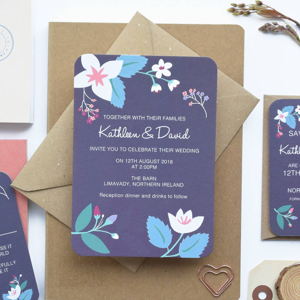 Floral Spring/Summer Wedding Invitation By Paper And Inc ...