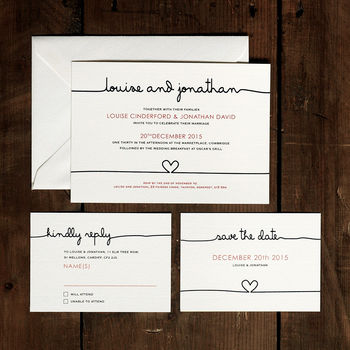 Scribble Wedding Invitation And Save The Date, 3 of 10