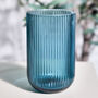 Palermo Set Of Four Blue Ribbed Highball Tumblers, thumbnail 3 of 6
