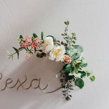 Personalised Wild Rose Wire Name Sign, 2 of 5