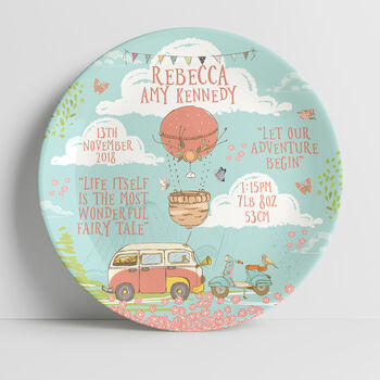 Personalised Adventure Day Out Keepsake Birth Plate, 2 of 5