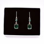 Emerald Green Crystal Leverback Earrings, thumbnail 7 of 10
