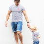 Stripy Anchor Parent And Child T Shirt Set, thumbnail 3 of 7