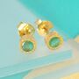 Emerald May Birthstone Gold Stud Earrings, thumbnail 1 of 4
