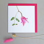 Card With Clematis Illustration, thumbnail 1 of 2