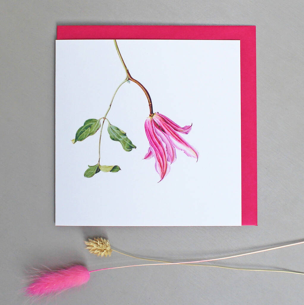 Card With Clematis Illustration, 1 of 2