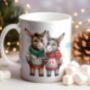 Personalised Donkey Love Couple In Christmas Jumpers Mug B, thumbnail 1 of 2