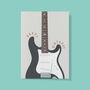 Silver Sky Guitar Card | Guitarist Birthday Card, thumbnail 3 of 5